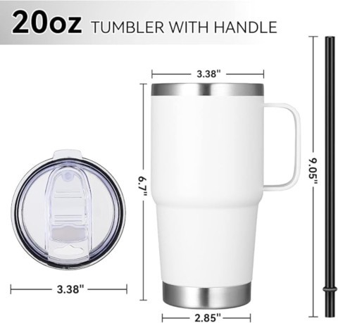 20 oz Tumbler Bulk with Handle Lid